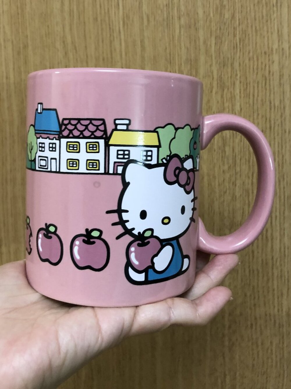 Sanrio Hello Kitty City Background Pink Ceramic Mug